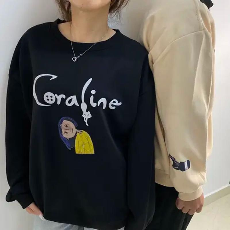 couple Coraline Movie Sweatshirt, Coraline Shirt, Funny Cartoon Shirt 2024, Halloween Shirt, Horror Movie Shirt, Coraline Fan Shirt 74128