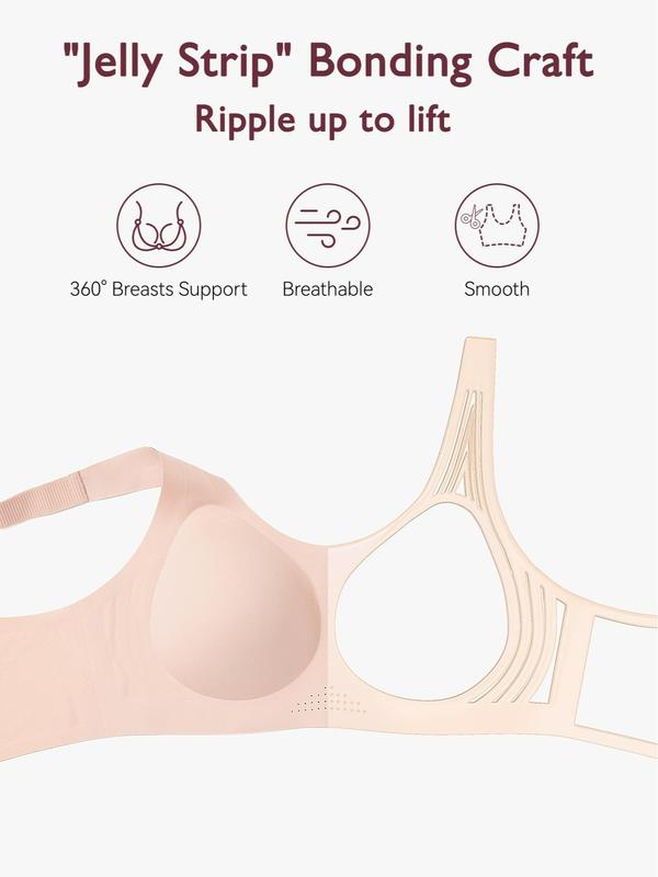 Momcozy Seamless Bra for Women, EB007 Comfort Soft Support Bra, Wireless Full-Coverage Everyday Bra Invisible Bralette 1 Pack Womenswear Underwear Lady Comfortable Basic Sexy Minimalist