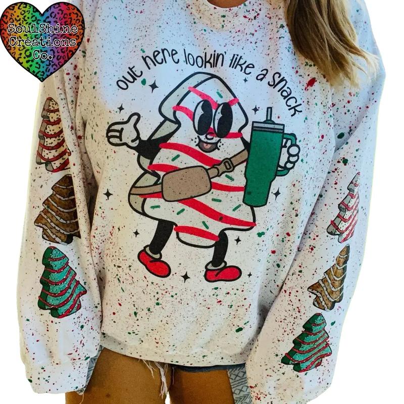 Out here lookin like a Snack Splatter Christmas Sweatshirt Unisex Sweater