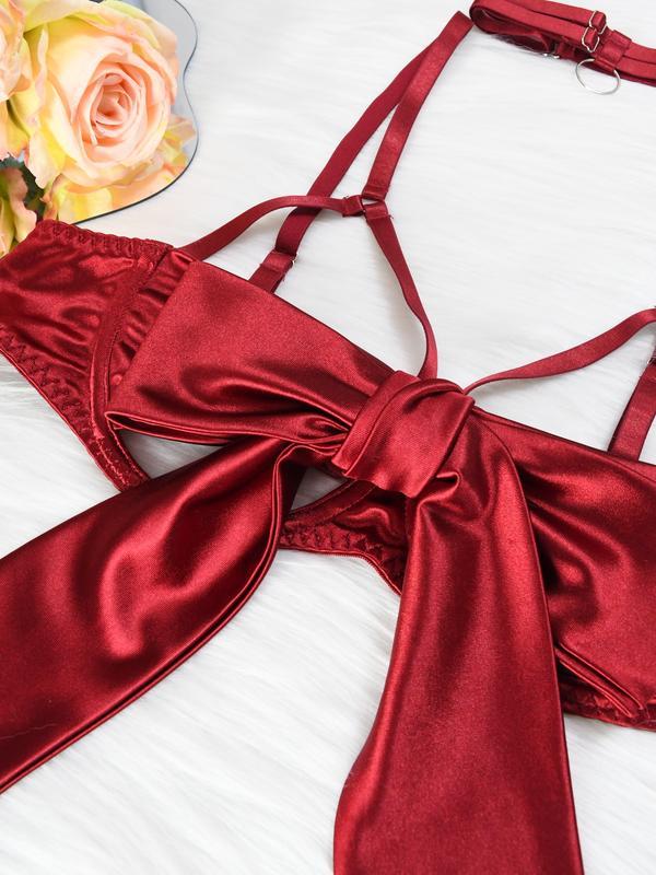 Women's ópcs Sexy Silk Bow FrontPush Up BraLingerie Set,ComfortableLingerie & Underwear,giris conquet teoutfit red lingeriesetWomenswearLady sexy lingerie EleganceFeminine