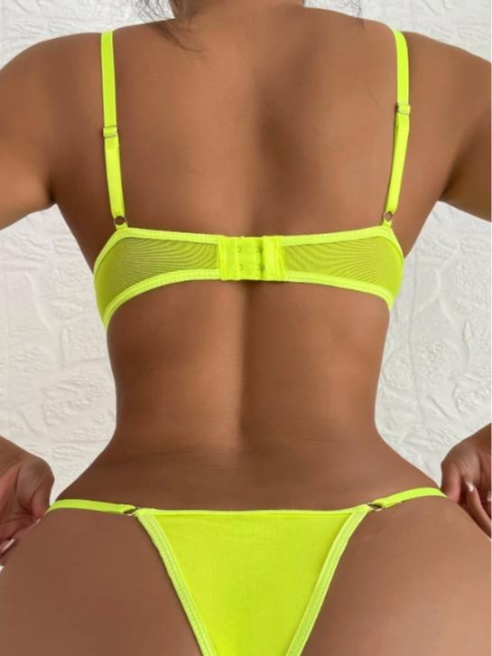 Eyelash Lace Underwire Bra & Panty Sexy Lingerie Set viral cute Underwear Womenswear Women Comfort Elegance