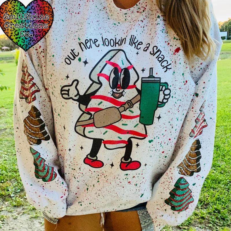 Out here lookin like a Snack Splatter Christmas Sweatshirt Unisex Sweater