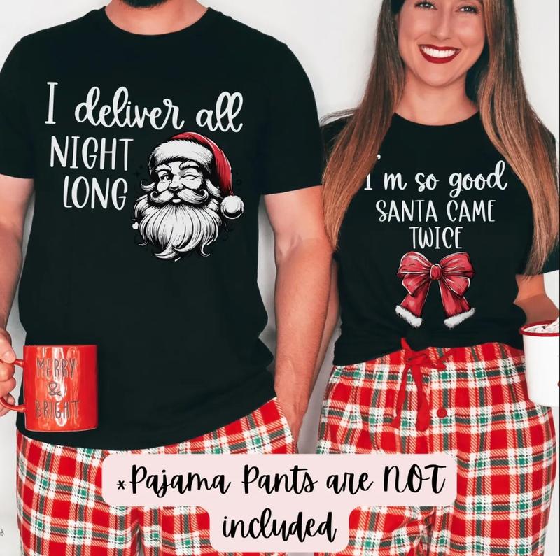 Couples Christmas Shirt, Funny Matching Couples ChristmasTshirt, Couples Holiday Pajamas, Couples Christmas PJs, Newlywed Christmas Shirts