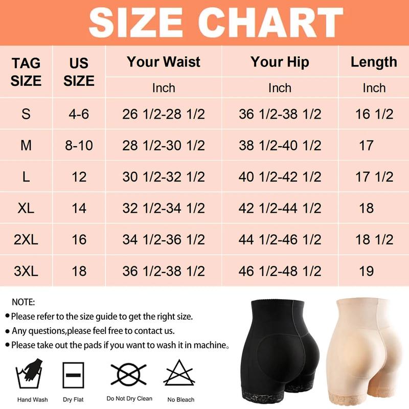 Women's High Waist Bum Butt Lifting Shapewear Shorts Padded Lace Shapewear Shorts, Tummy Control Boyshorts Buttock Underwear, Lady Shapewear Bottoms