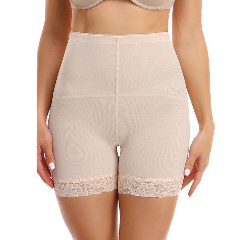 Women's High Waist Bum Butt Lifting Shapewear Shorts Padded Lace Shapewear Shorts, Tummy Control Boyshorts Buttock Underwear, Lady Shapewear Bottoms