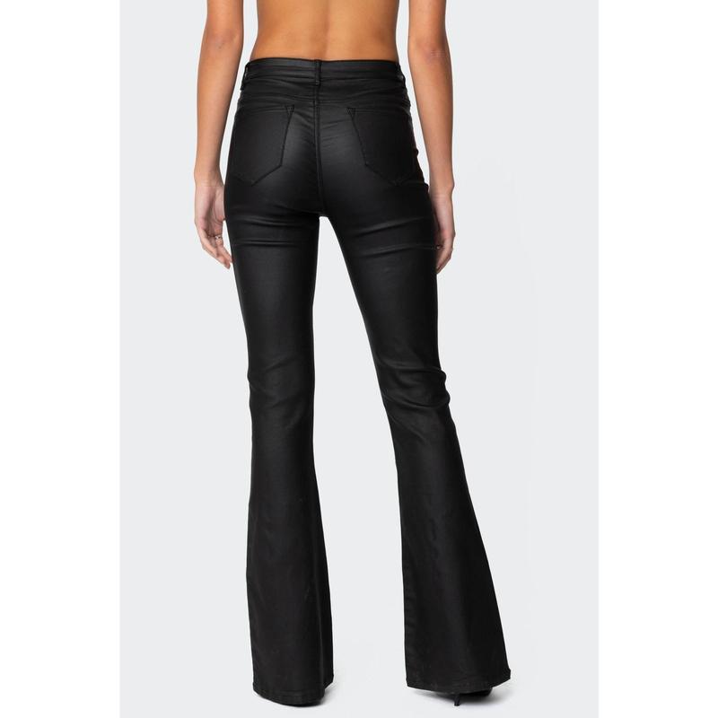 Luna Faux Leather Flare Jeans