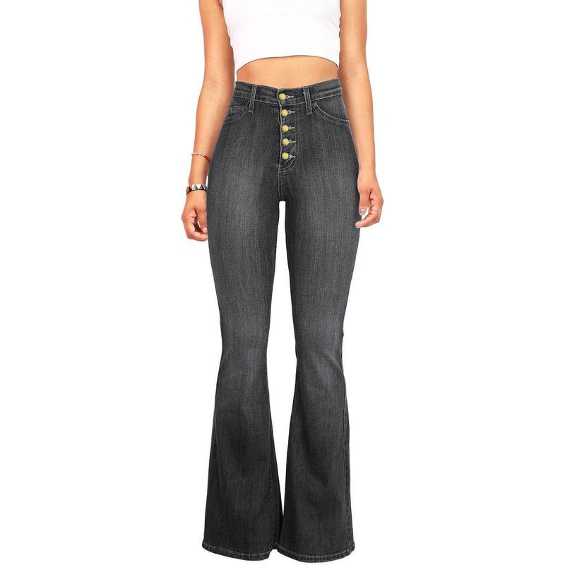 Women's jeans  women's slimming  high - waisted butt - lifting flared pants. Bottom Comfort jeans  pants