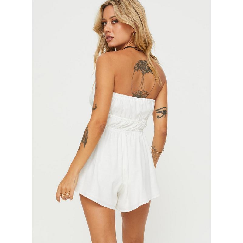 Kassidi Strapless Romper Cream