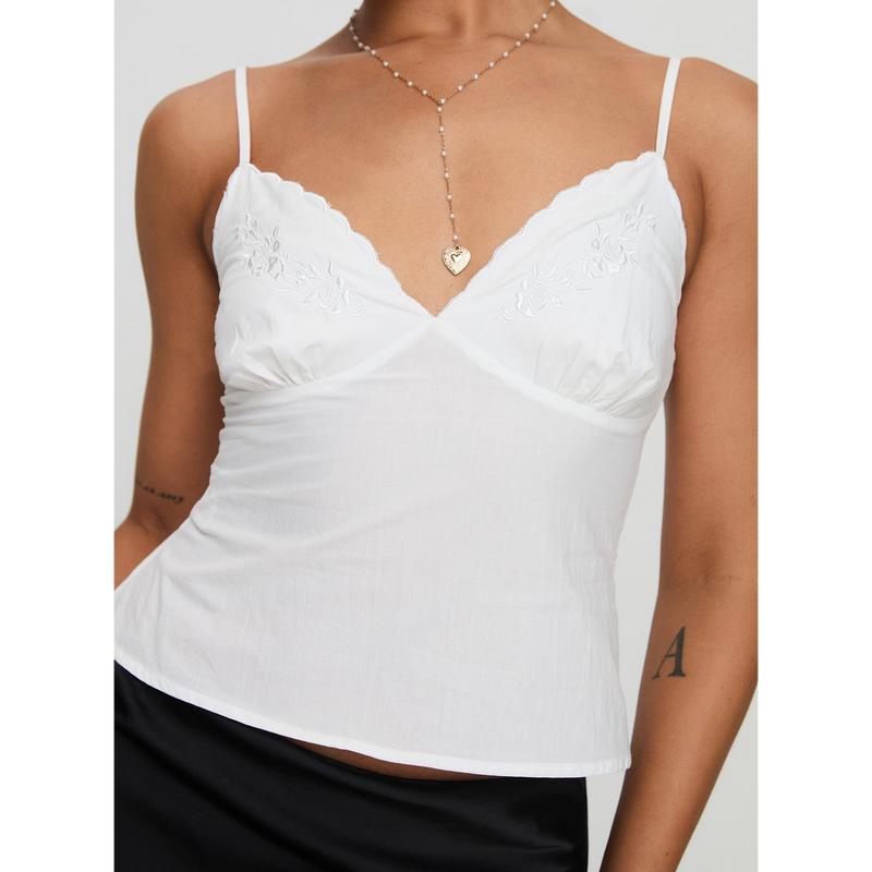 Aruba Embroidered Cami White