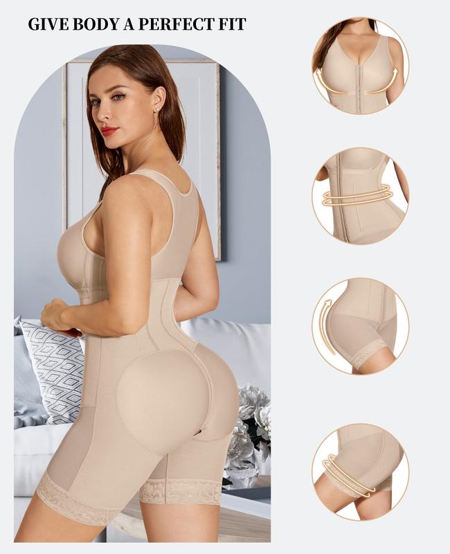 SHAPEASY Fajas Colombianas Shapewear for Women's Full Body Basic Garment Girdles Vneck Bodysuit Womenswear Underwear