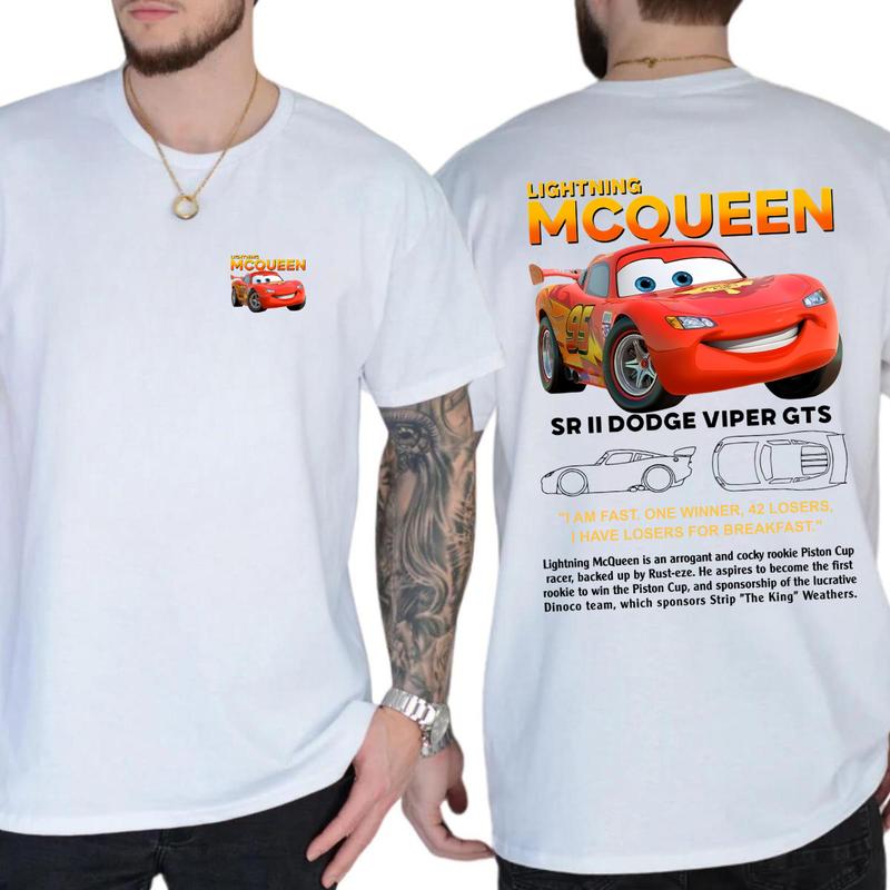 95 Lightning McQueen and Sally T-shirt Sweatshirt Hoodie, 2 Side Printed Couples Car Shirt, Lover Car Shirt  Cotton