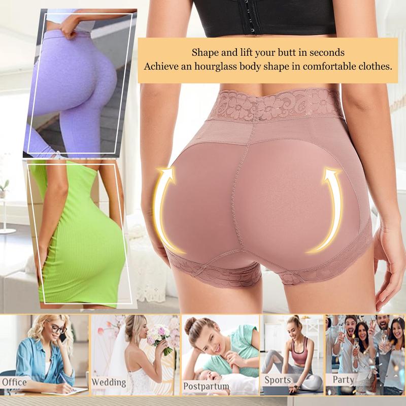 [Christmas Deals] Women's Plain Contrast Lace High Waist Compression Shapewear Panty Shorts, Waist Trainer Womenswear Comfy Tummy Control Butt Lift Shaper Clothes Panties