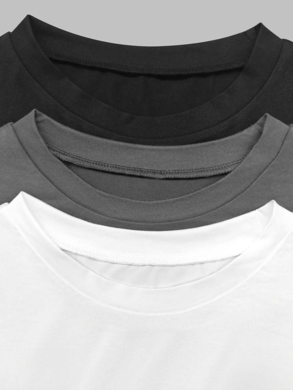 Women's Plain Round Neck Tee, Casual Short Sleeve Crew Neck T-Shirt for Summer, Ladies Clothes for Daily Wear