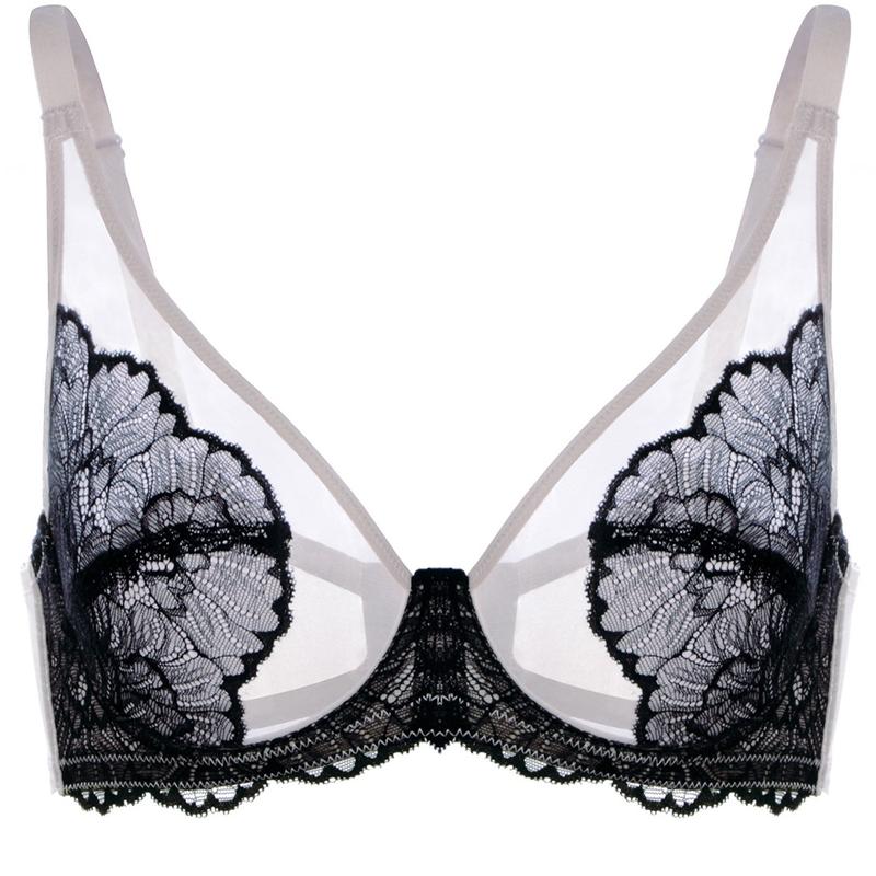 HSIA Blossom Plus Size Soft Lace Full Coverage Women Unlined Underwire Bra Mesh Soft Womenswear