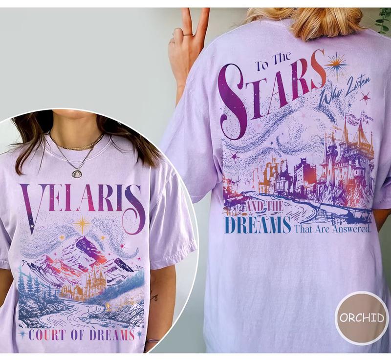 Velaris City of Starlight Comfort Colors Shirt, The Night Court Shirt, Court Of Dreams, City Of Starlight Acotar Merch Top Womenswear Athletic Collar