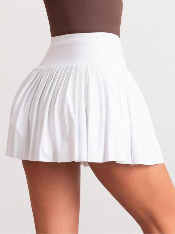 Women's Solid High Waist Pleated Skirt, Casual Fashion A Line Short Skirt for Daily Wear, Ladies Summer Bottoms