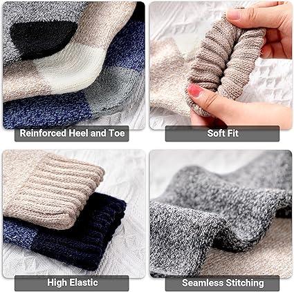 Socks, 3 Pairs Soft Comfortable Warm Socks, Women's Socks for Fall & Winter, Home Decor & Festive Supplies Thick Winter Warm Wool Socks