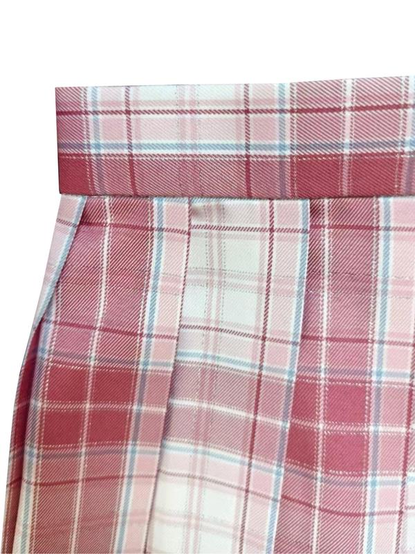 Women's Plaid Print High Waist A Line Skirt, Cute Fashion Casual Preppy Short Skirt for Daily Outdoor Wear, Ladies Bottoms for All Seasons