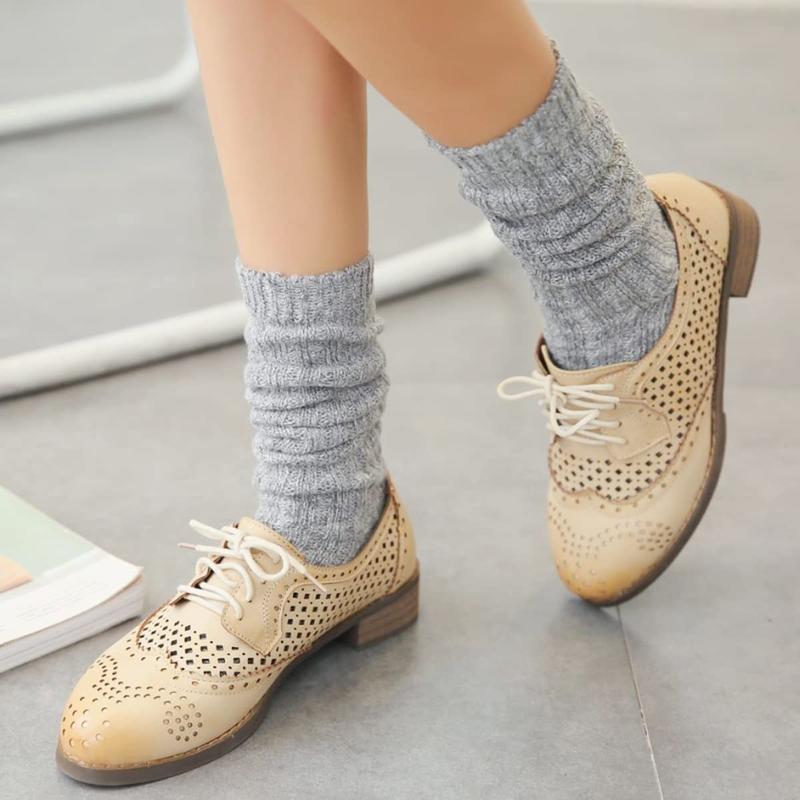 3 Pairs Women Winter Wool Cable Knit Crew Knee High Boot Socks,Size 5-11 W605,Christmas gift