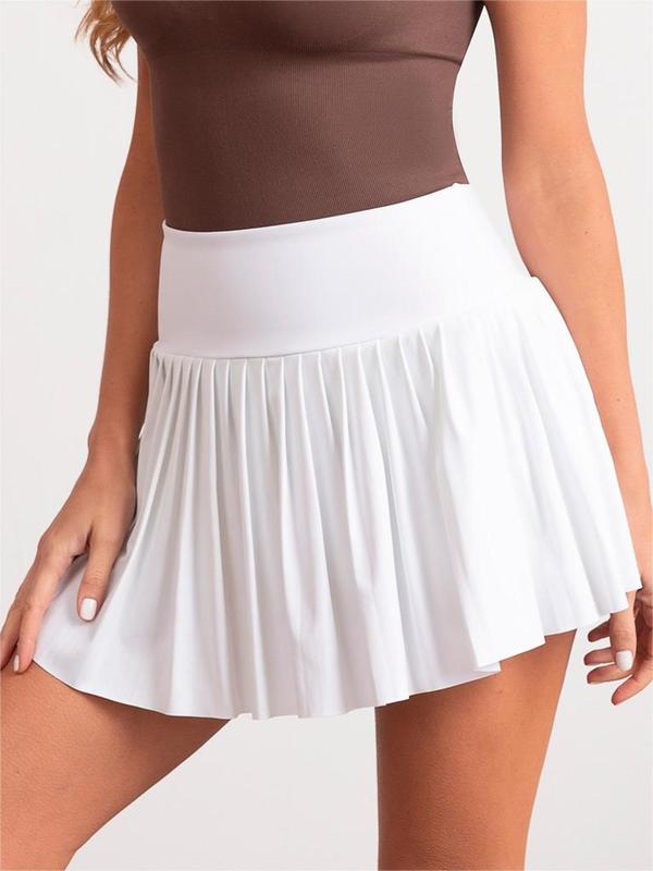 Women's Solid High Waist Pleated Skirt, Casual Fashion A Line Short Skirt for Daily Wear, Ladies Summer Bottoms