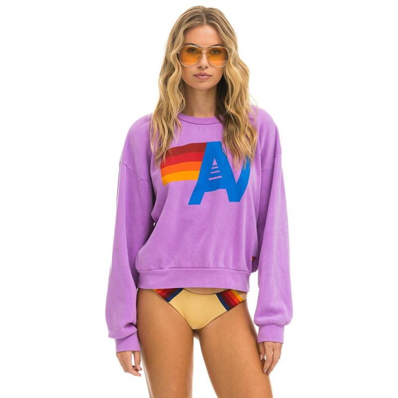 LOGO RELAXED CREW SWEATSHIRT - NEON PURPLE