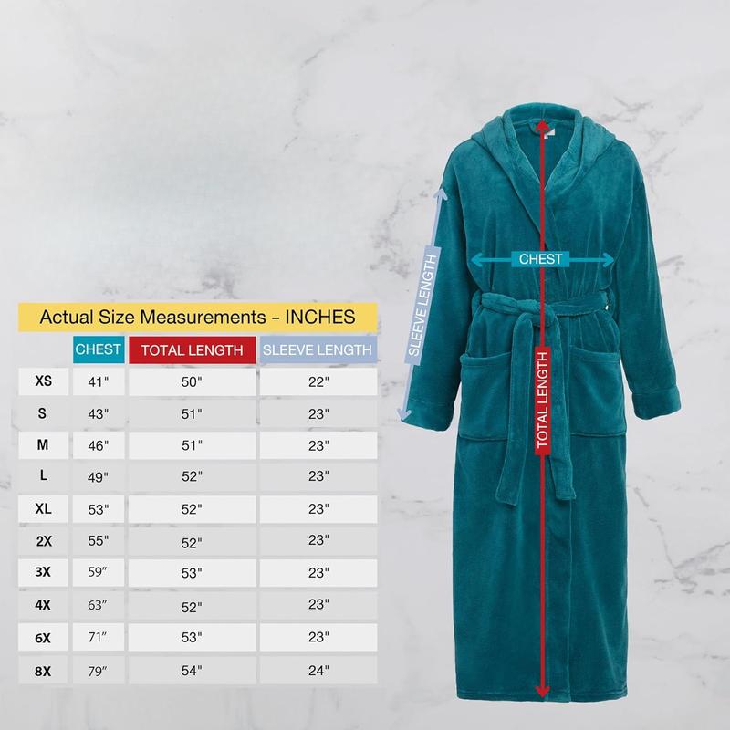 Womens Robe, Long Plush Bathrobe with Hood, Hooded Robes for Women Plus Size Bath Robe