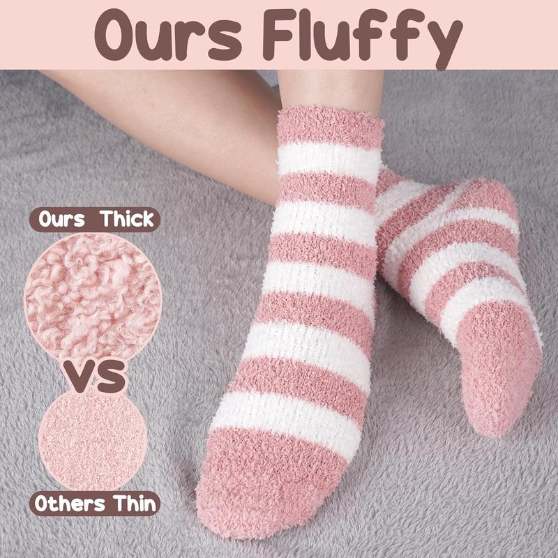 Stocking Stuffers for Women Fuzzy Socks - Christmas Gifts for Mom Soft Fluffy Sock Slipper Gifts for Teen Girls Her