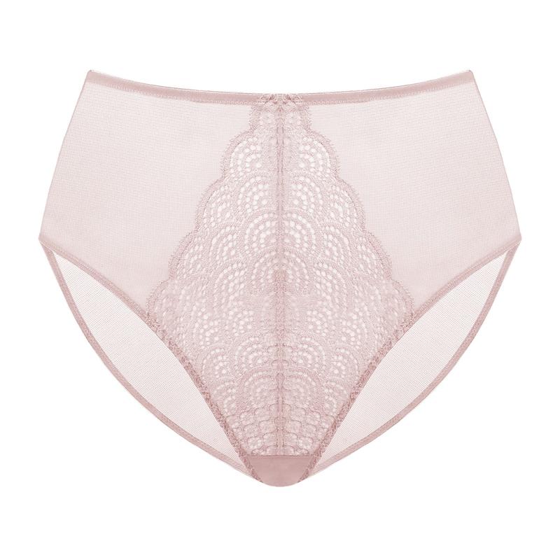 Mermaid Scales Lace Sheer Mesh Back High-Rise Brief Underwear Matching Panty