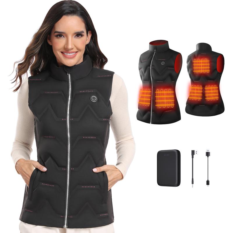 Vofuoti Christmas Gifts for Women Heated Vest Women, Heated Down Vest with Battery Pack and 3 Heating Levels, Heating Vest Clothes for Outdoor