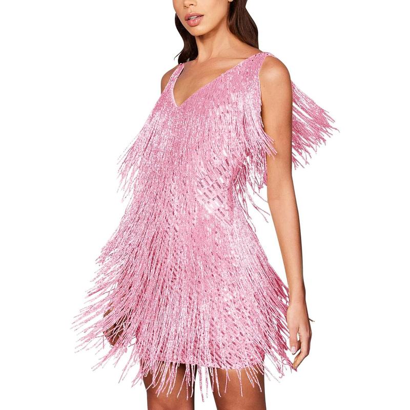 Women's Cocktail Dresses Flapper Dresses 20s Gatsby with All-Over Fringe Mini Dresses Feather Prom Party Dress