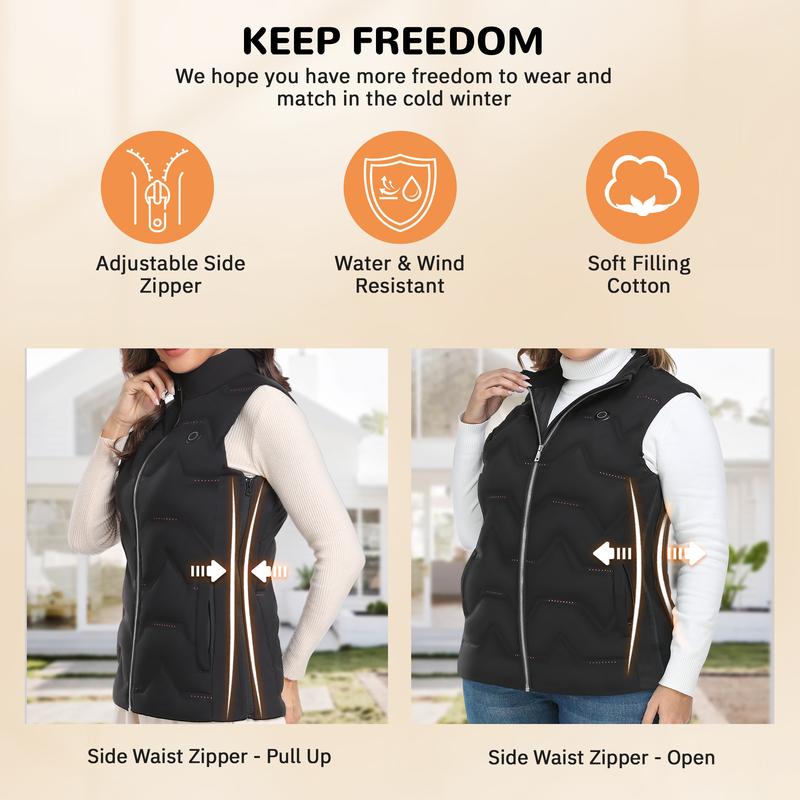 Vofuoti Christmas Gifts for Women Heated Vest Women, Heated Down Vest with Battery Pack and 3 Heating Levels, Heating Vest Clothes for Outdoor