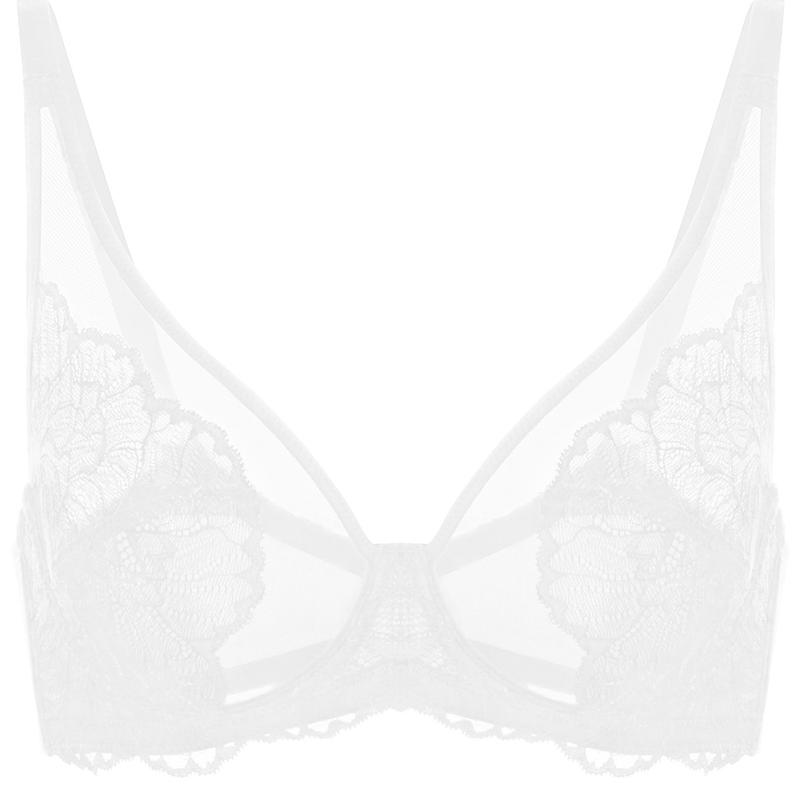 HSIA Blossom Plus Size Soft Lace Full Coverage Women Unlined Underwire Bra Mesh Soft Womenswear