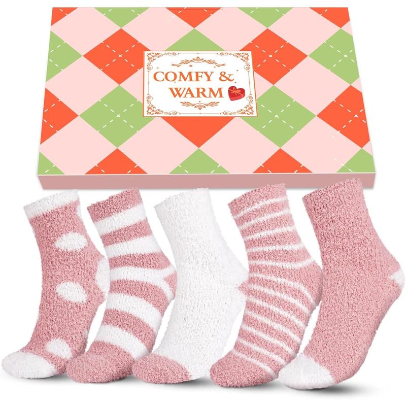 Stocking Stuffers for Women Fuzzy Socks - Christmas Gifts for Mom Soft Fluffy Sock Slipper Gifts for Teen Girls Her