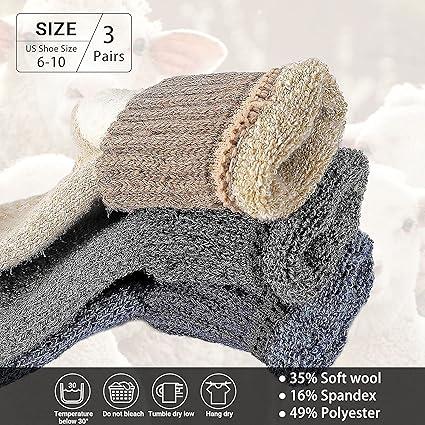 Socks, 3 Pairs Soft Comfortable Warm Socks, Women's Socks for Fall & Winter, Home Decor & Festive Supplies Thick Winter Warm Wool Socks