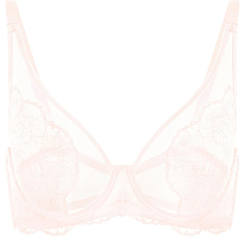 HSIA Blossom Plus Size Soft Lace Full Coverage Women Unlined Underwire Bra Mesh Soft Womenswear