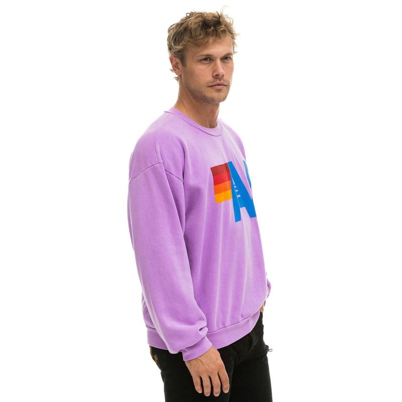 LOGO RELAXED CREW SWEATSHIRT - NEON PURPLE