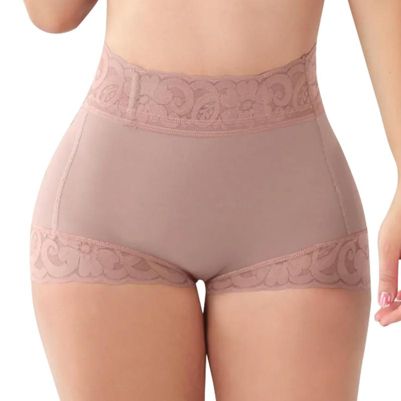 [Christmas Deals] Women's Plain Contrast Lace High Waist Compression Shapewear Panty Shorts, Waist Trainer Womenswear Comfy Tummy Control Butt Lift Shaper Clothes Panties