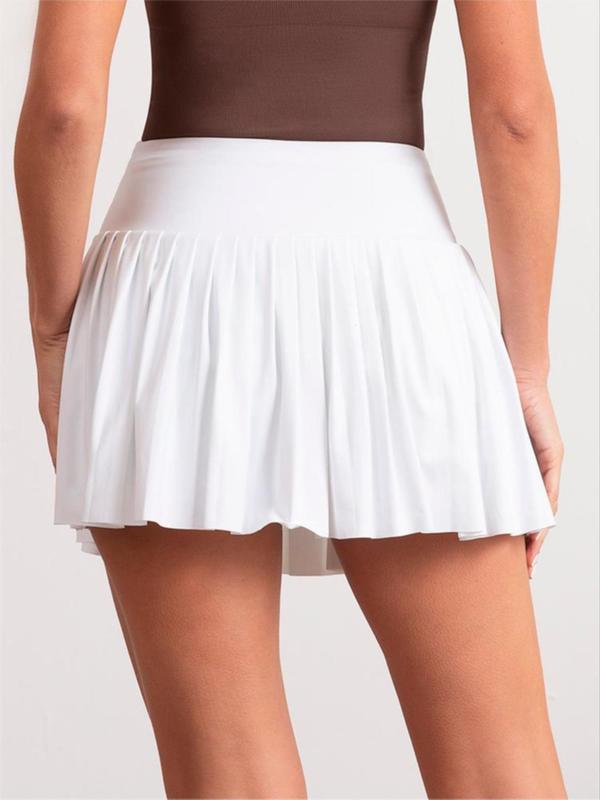 Women's Solid High Waist Pleated Skirt, Casual Fashion A Line Short Skirt for Daily Wear, Ladies Summer Bottoms