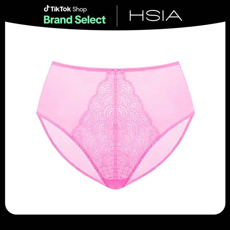 Mermaid Scales Lace Sheer Mesh Back High-Rise Brief Underwear Matching Panty