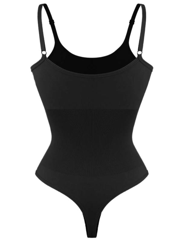 Women's Adjustable Strap Backless Shapewear Bodysuit, Solid Color Tummy Control Cami Shapewear, Body Shapewear, High Stretch Shaper for Daily Wear