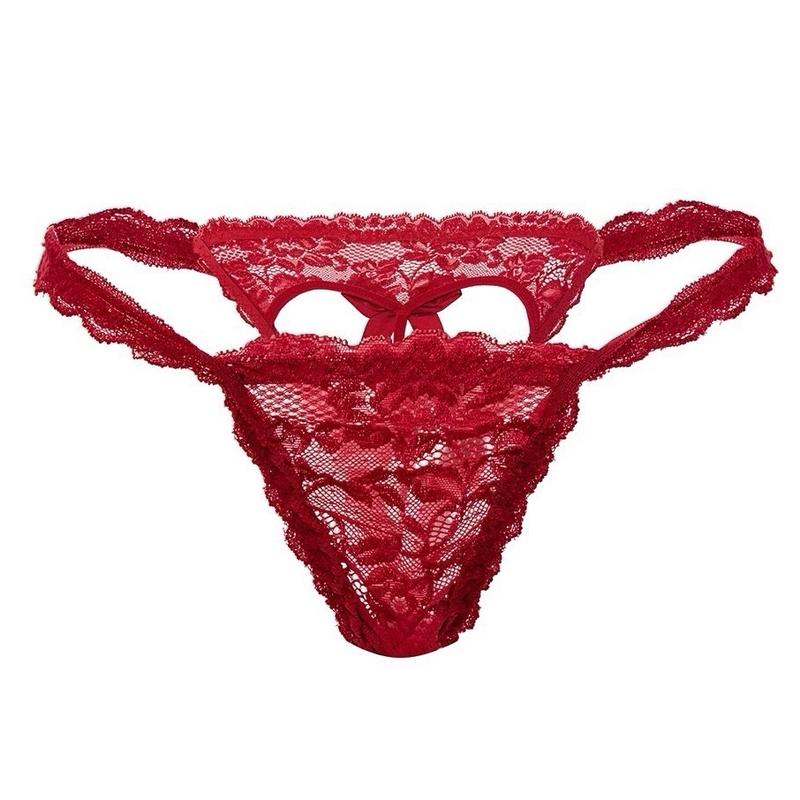 Sexy Women's T-Back Lace Pattern Bowknot Valentine's Day Christmas Gift sexy panty sexy knicker lingerie Comfort Panties Spandex Womenswear Cute Floral Frill Petite