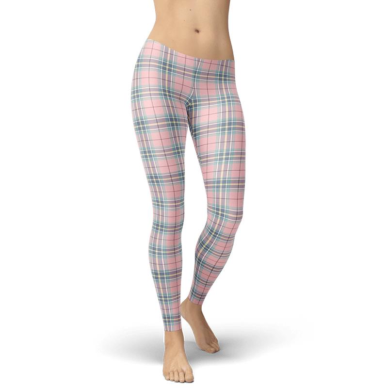 Spring Pastels Plaid Leggings