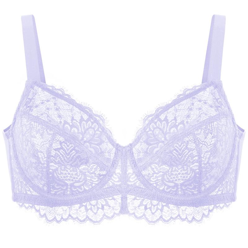 HSIA Sunflower Plus Size Minimizer Floral Lace Unlined Unpadded Breathable Comfort Women Underwire Bra