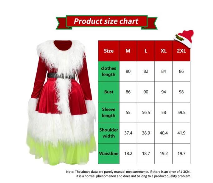 American new long-sleeved Christmas clothing thickened Christmas women's skirt clothing adult couple clothing party performance clothing