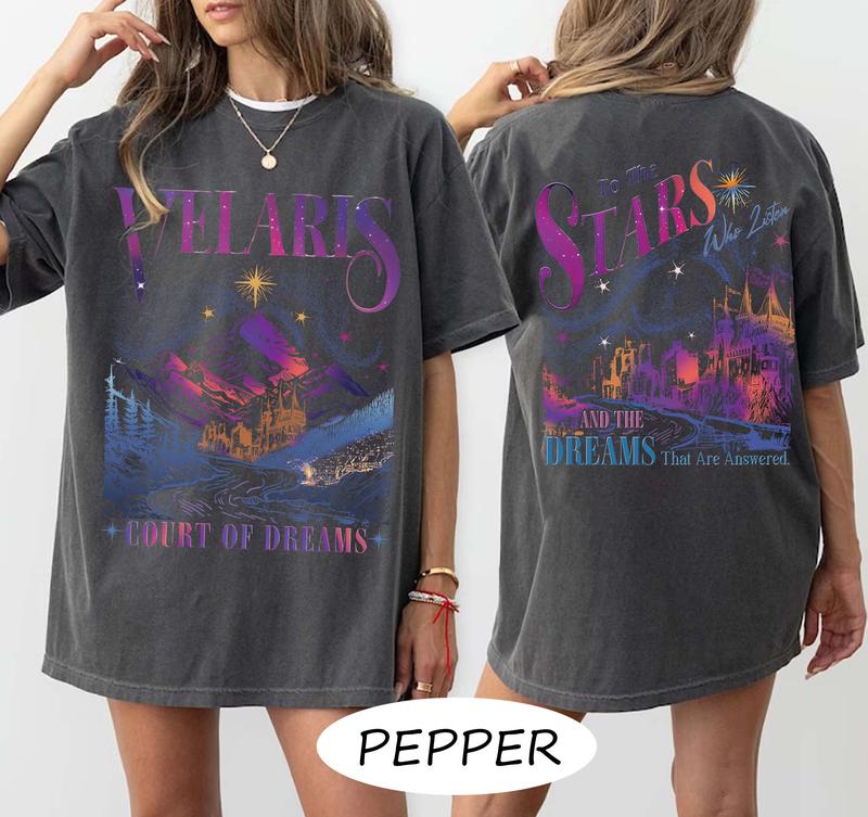 Velaris City of Starlight Comfort Colors Shirt, The Night Court Shirt, Court Of Dreams, City Of Starlight Acotar Merch Top Womenswear Athletic Collar