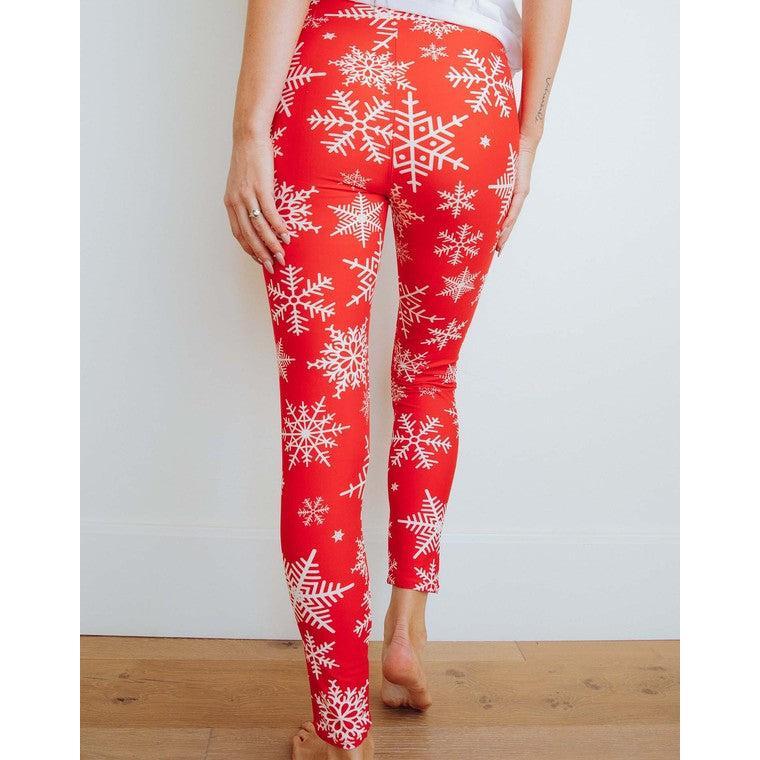 Perfect Fit Leggings - Red Snowflakes