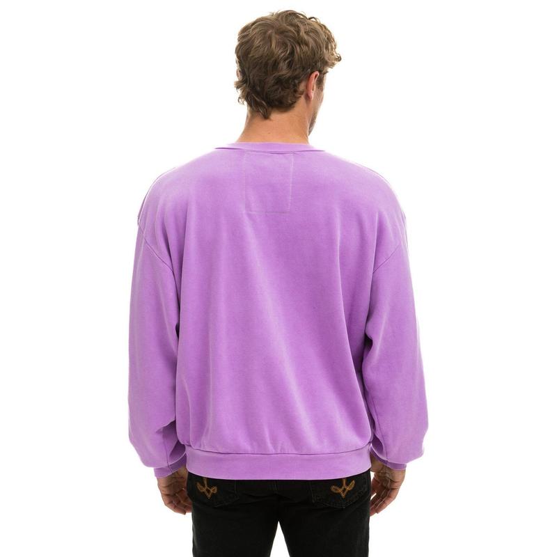 LOGO RELAXED CREW SWEATSHIRT - NEON PURPLE