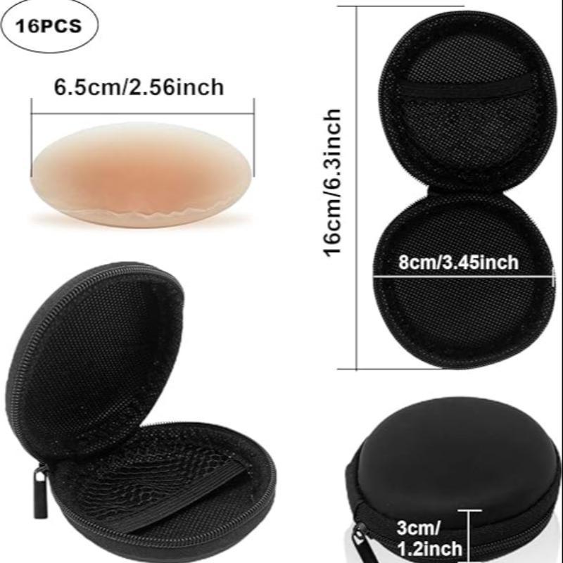 Silicone Breast Stickers with Storage Bag, 8 Pairs Invisible Self-adhesive Breast Stickers, Women's Lingerie Accessories for Daily Wear