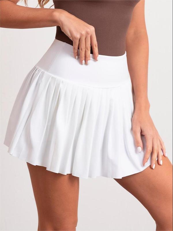 Women's Solid High Waist Pleated Skirt, Casual Fashion A Line Short Skirt for Daily Wear, Ladies Summer Bottoms