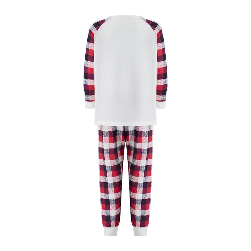 Matching Christmas Pajamas For Family ,Cartoon Elk Plaid Print Holiday Pajamas